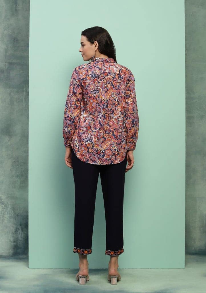 HOC Crafts Cotton Embroidered Printed Women's 2 PC Co-ord Set - Multicolor view 8