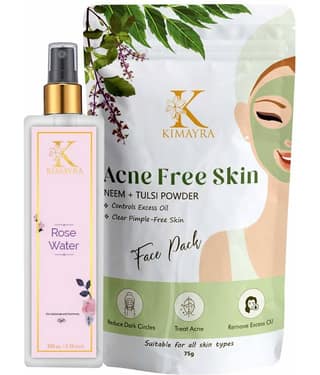 NEEM+TULSI FACE PACK POWDER & ROSE WATER SPRAY SKINCARE COMBO FOR ACNE FREE SKIN