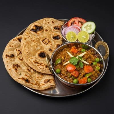 2 Tandoor Rotis With Veg Kadai
