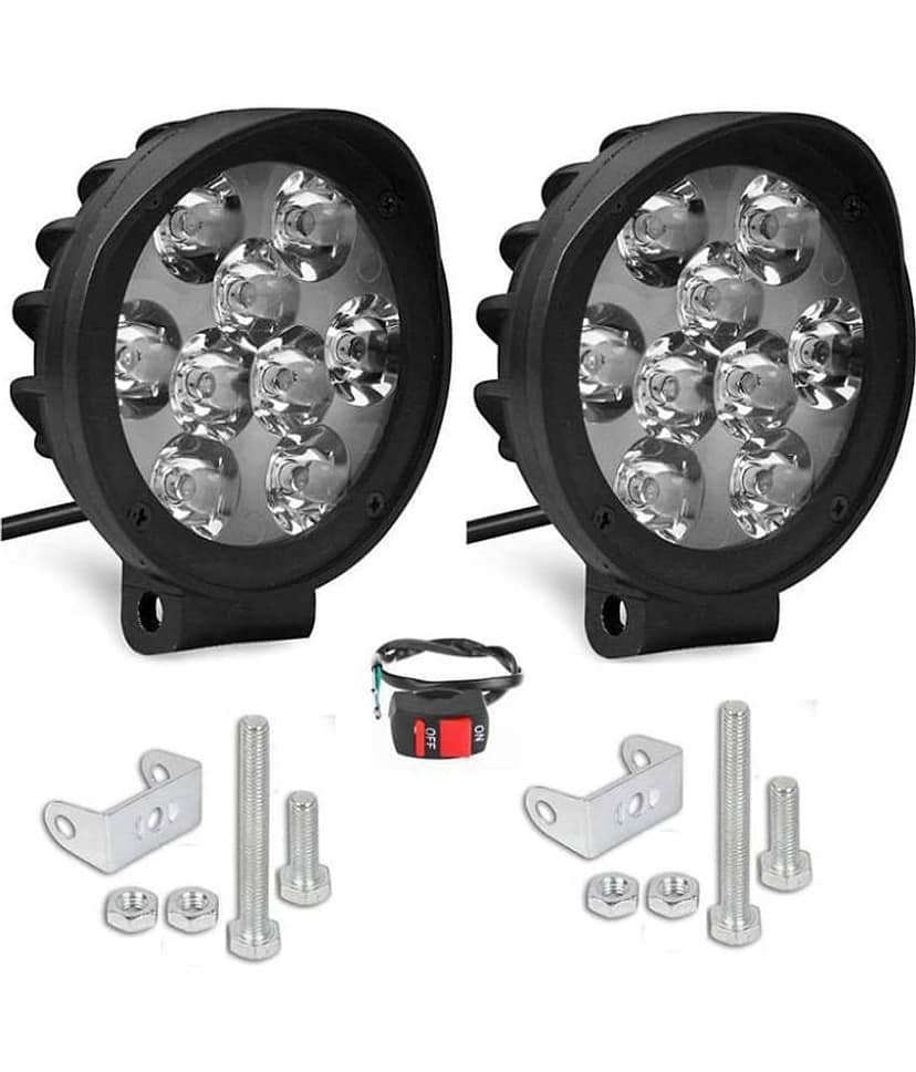 9 LED Fog Light For Bike & Two Wheelers - 2 Pcs