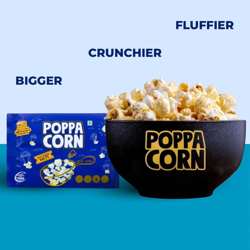 Poppacorn Microwave Popcorn 300gms | Imported Popping Corn | Popcorn Kernels 100gx3 pouches | Ready to Cook | High Expansion | Homemade Healthy Snack | Natural Salty Popcorn | Pack of 3 (300g, Natural Salty) view 5