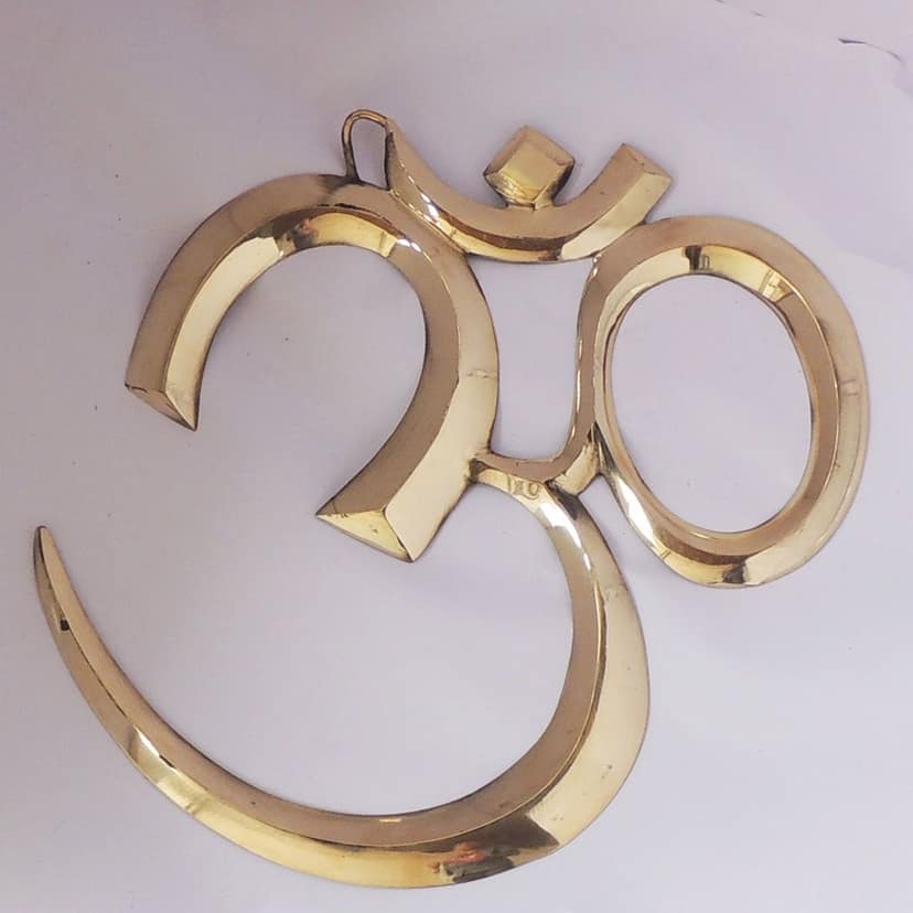 Brass Showpiece Wall Hanging Om, Height : 12.5 Inch (FMAS657 F) view 2
