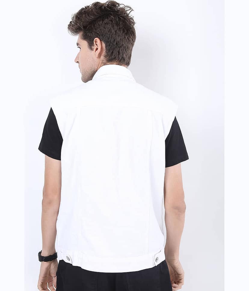 Locomotive Cotton Men's Denim Jacket - White ( Pack of 1 ) view 3