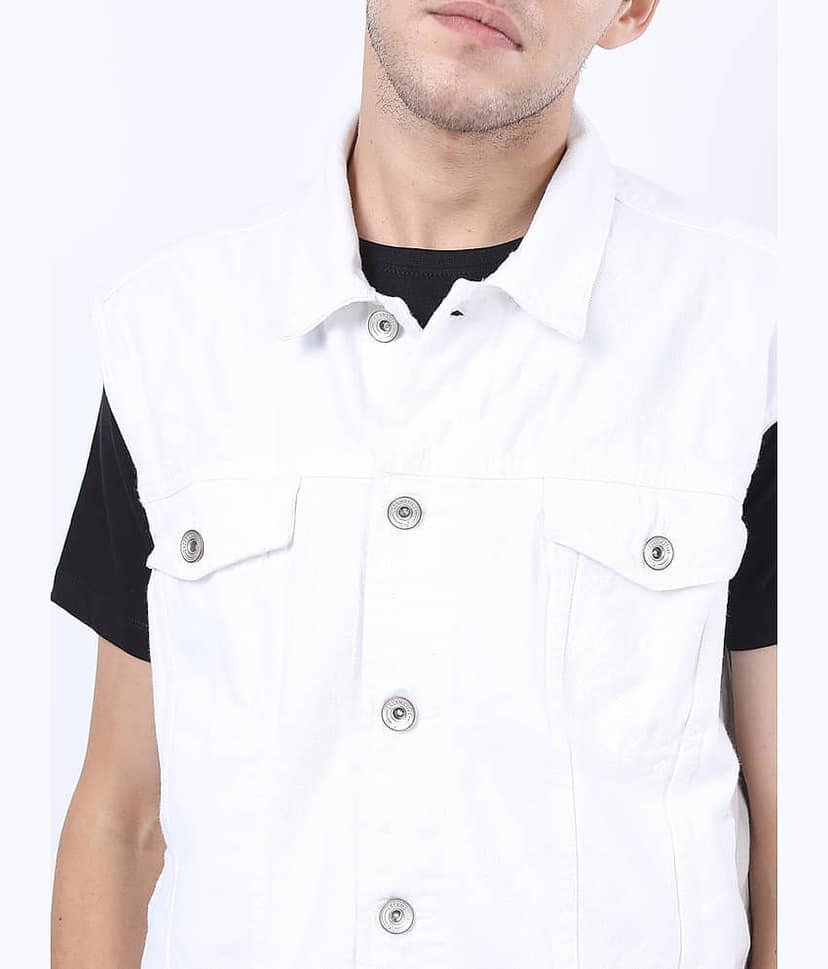 Locomotive Cotton Men's Denim Jacket - White ( Pack of 1 ) view 4