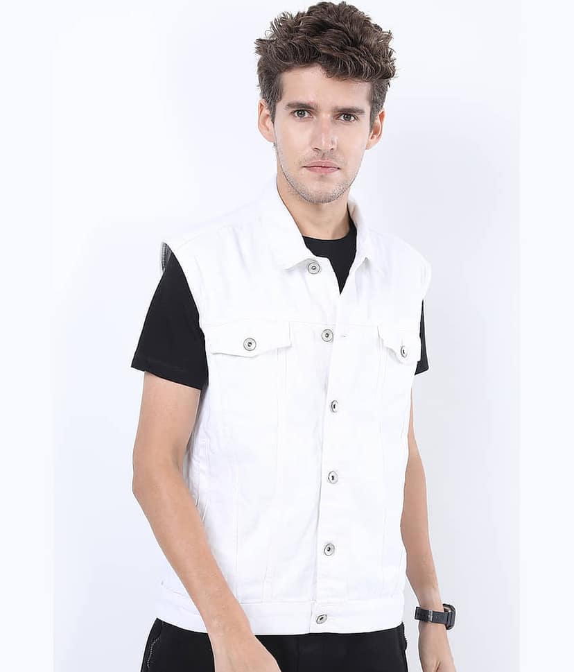Locomotive Cotton Men's Denim Jacket - White ( Pack of 1 ) view 5