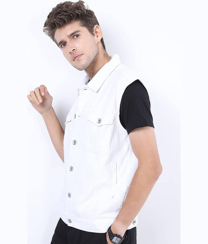 Locomotive Cotton Men's Denim Jacket - White ( Pack of 1 ) view 6