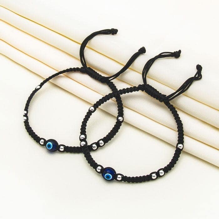 Silver Evil Eye Thread Pair Of Anklets view 3