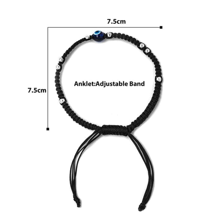 Silver Evil Eye Thread Pair Of Anklets view 4