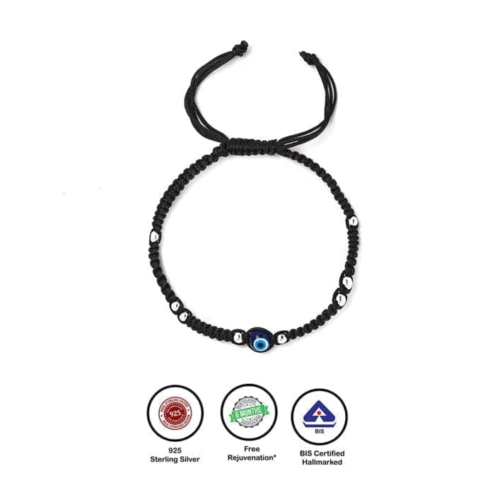 Silver Evil Eye Thread Pair Of Anklets view 7
