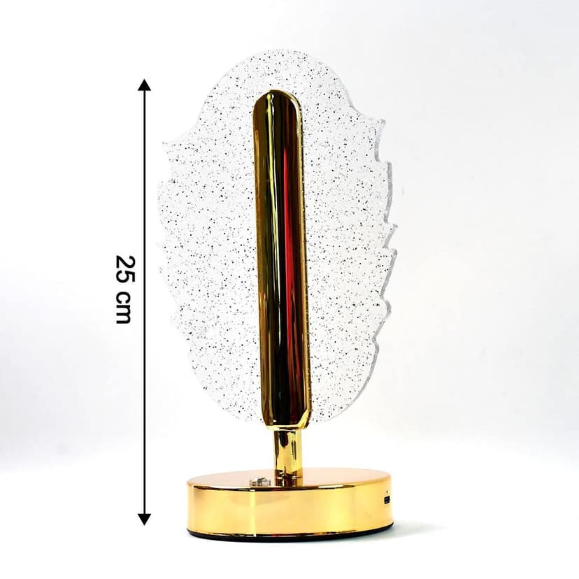 Elegant Feather Shape Crystal Table Lamp (1 Pc) view 6