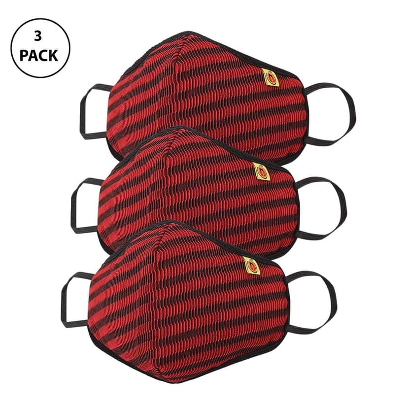 Marc Loire Standard Size Adult ISO CE Printed Air mesh certified Reusable/Washable 6-Layered Outdoor Protection Face Mask (Pack of 3) view 2