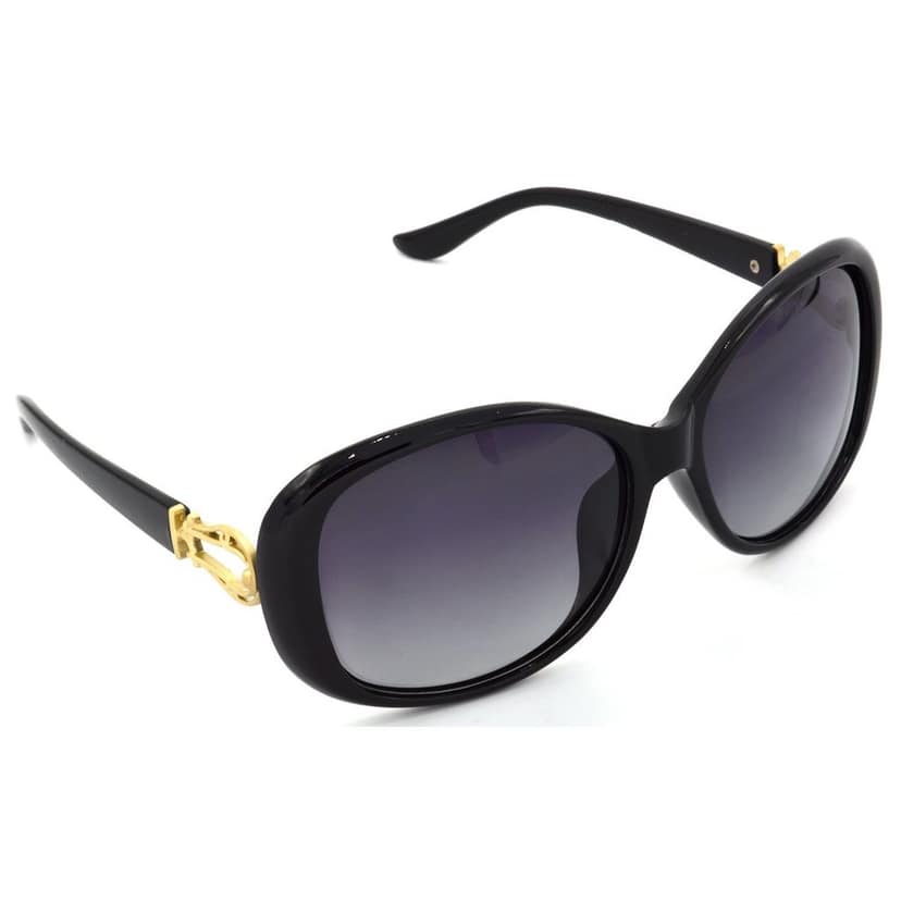 Hrinkar Grey Rectangular Sunglasses Styles Black Frame Polarized Glasses for Women - HRS441-BK-GRY