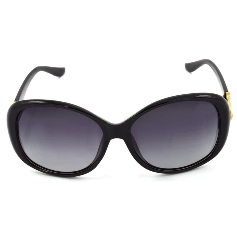 Hrinkar Grey Rectangular Sunglasses Styles Black Frame Polarized Glasses for Women - HRS441-BK-GRY view 2