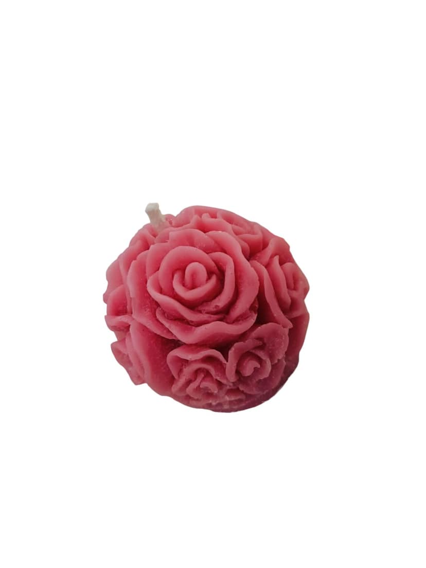 Elegant Rose Ball Decorative Fragrant Candles - Handcrafted Organic Soy Wax Scented Candles for Home & Gifting - Perfect for Weddings, Birthdays & Special Occasions view 2