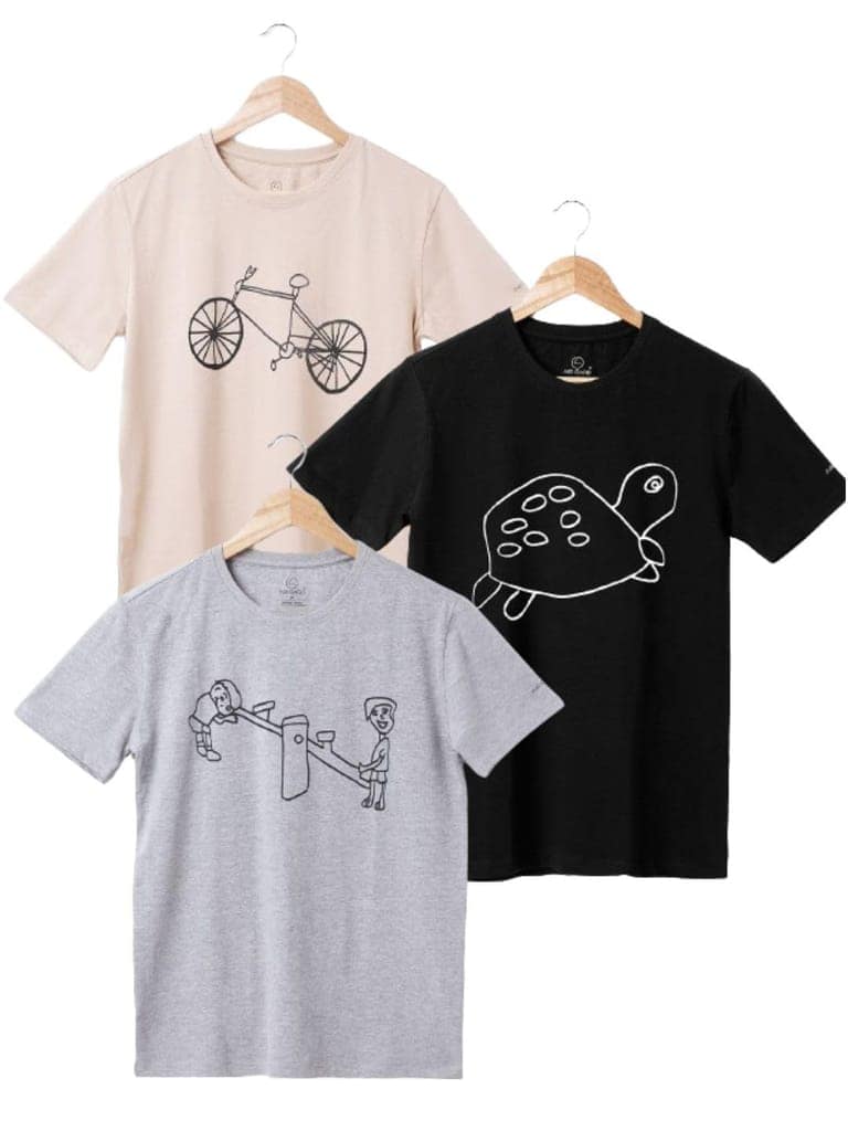 AIR GARB Boys Round Neck Printed Cotton T-shirt for 8-10 Years - Pack of 3 (K810-CB-TBL-SG) Multicolour