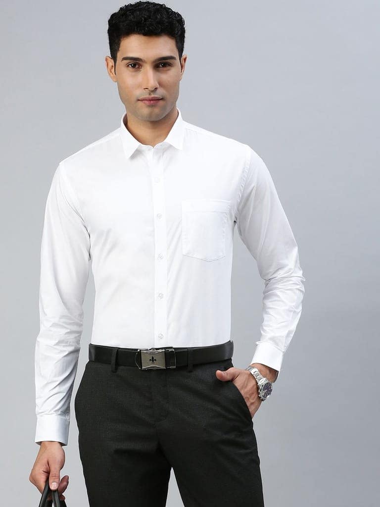 Mens Cotton White Shirt Full Sleeves Pure Cotton