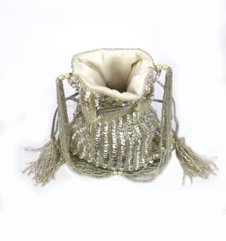 Bead And Sequin Embellished FHS Potli Bag- Multi colour