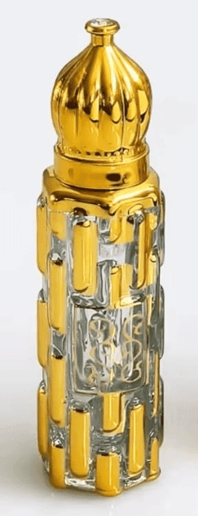 Mii Art 10ml Golden Glass Perfume Bottle - Refillable Attar Container for Essential Oils (Pack of 1)