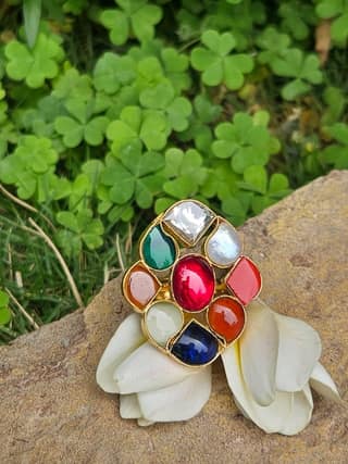 Rainbow Gemstone Majesty Ring Navratan Gemstone