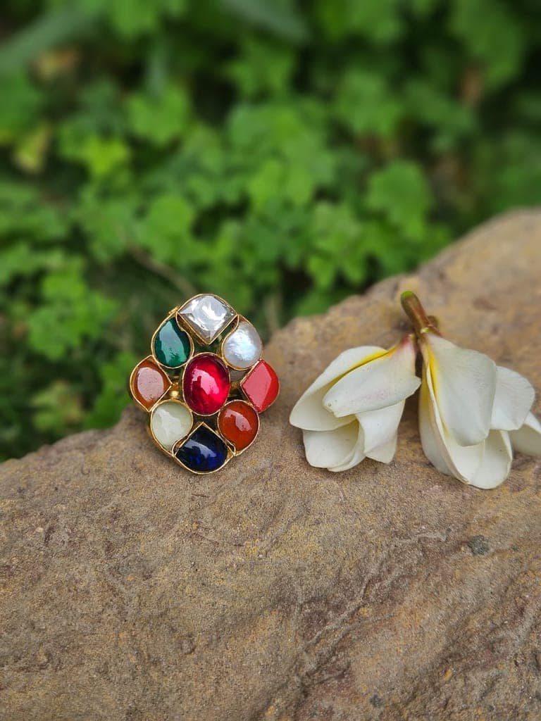 Rainbow Gemstone Majesty Ring Navratan Gemstone view 3
