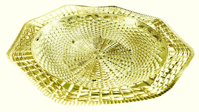 Omkar by R3 Inc. Gold Gift Basket/Bowl for Gifts Hampers | Fancy Basket | Wedding Basket for gift/fruit Packing (Pack of 2) view 2
