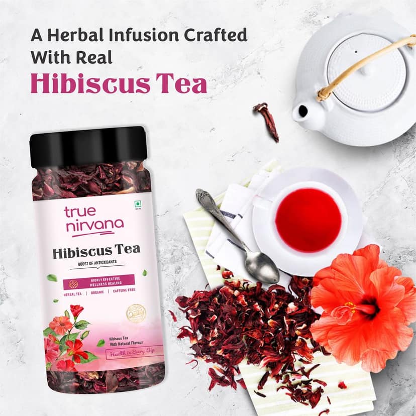 True Nirvana Hibiscus Tea – Herbal Flower Tea Rich in Antioxidants – Supports Heart Health & Immunity view 3