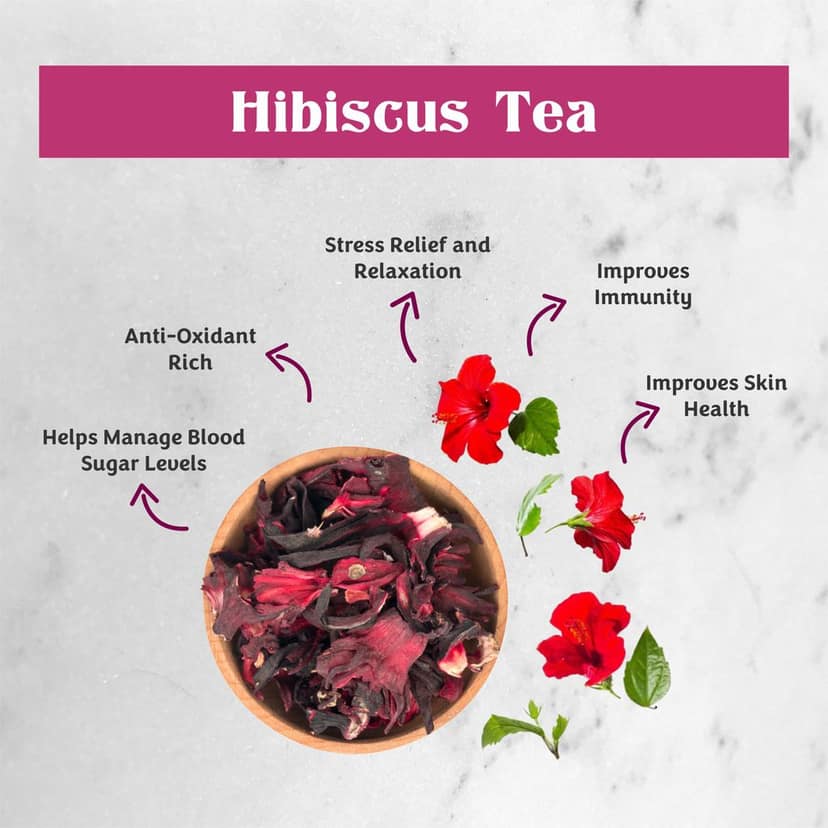 True Nirvana Hibiscus Tea – Herbal Flower Tea Rich in Antioxidants – Supports Heart Health & Immunity view 4