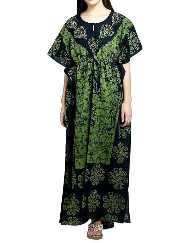Ukal Cotton Regular Printed Round Neck Floor Length Nighty Night Gown Maxi view 2