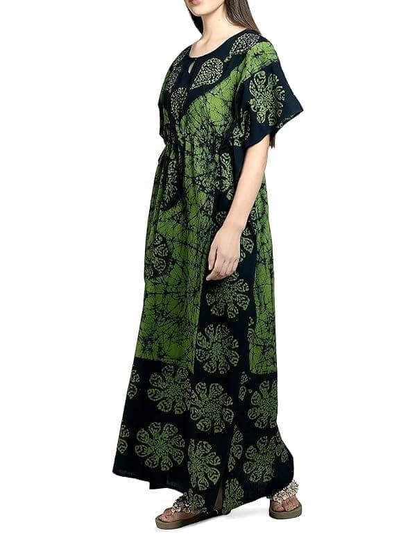 Ukal Cotton Regular Printed Round Neck Floor Length Nighty Night Gown Maxi view 3
