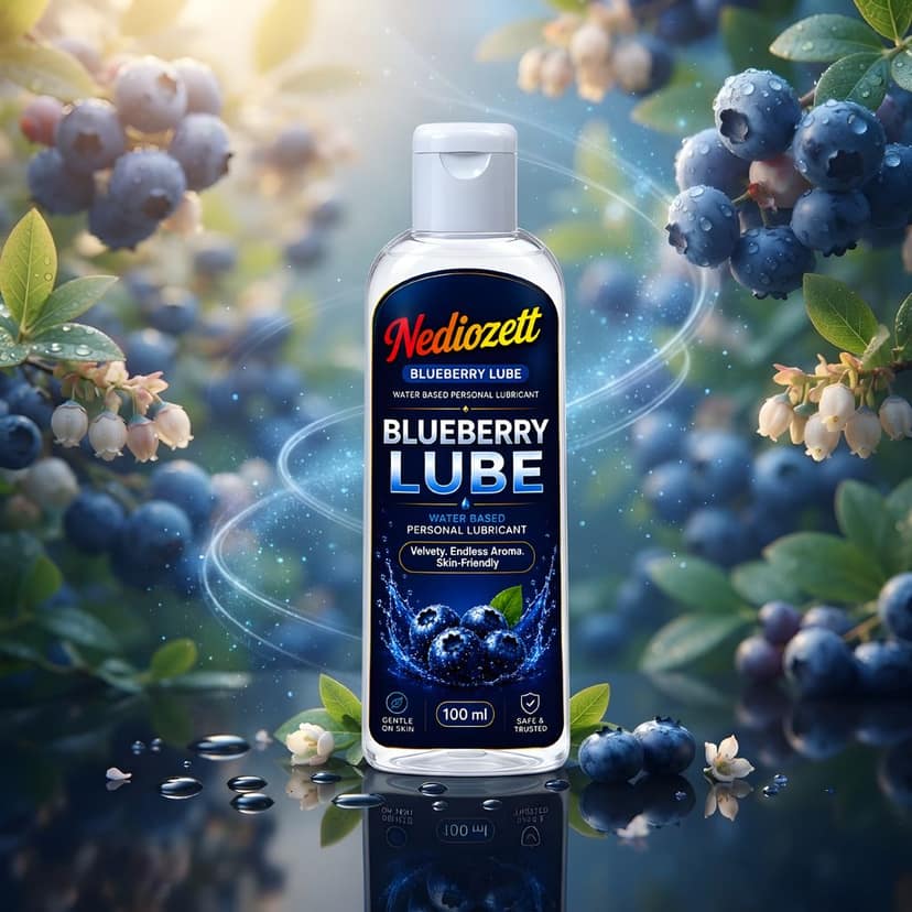 Nediozett Lube Blueberry Flavored Lubricant Gel for Men & Women| 100ml| Water-Based Gel| Skin-Friendly| Safe to Use with Condoms (pack of 1 )