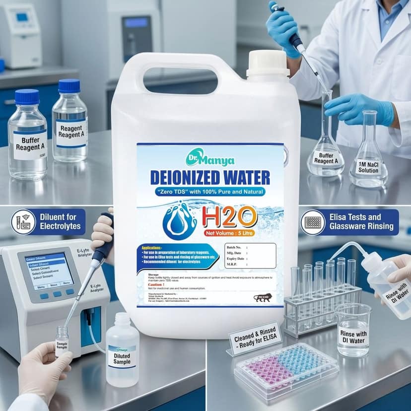 UltraPure Professional DI Water 5L – Ultra High Purity 0 TDS Deionized Water for Laboratory, Medical, Industrial & Battery Applications view 2