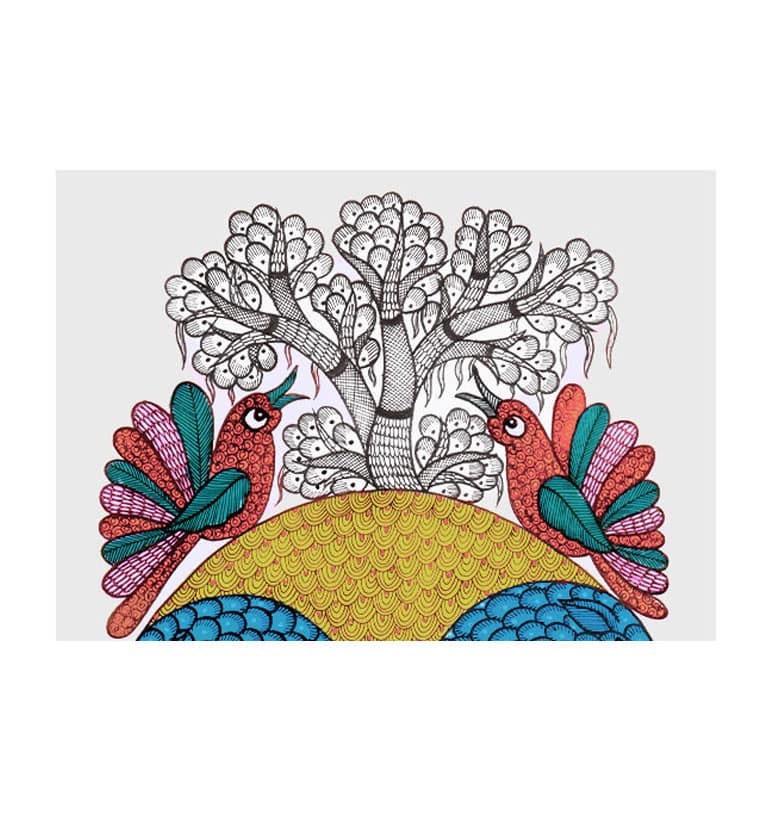 Handcrafted Gond Elephant Painting | Traditional Tribal Folk Art of Madhya Pradesh view 3