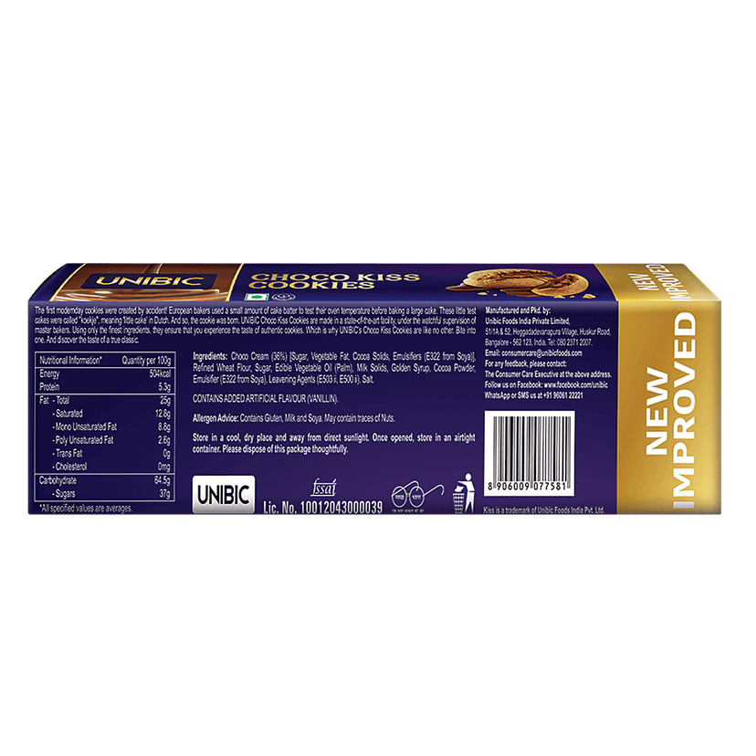 Unibic Centre Filled-Choco Kiss Cookies, 75 G Pouch view 2