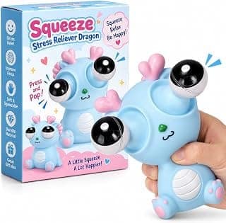Squeeze Stress Reliever Dragon with Pop Out Funny Eyes – Soft Squishy Fidget for Kids & Adults|Eye Burst Sensory Squeeze|Birthday Party Favors, Return Gifts & Desk Accessory