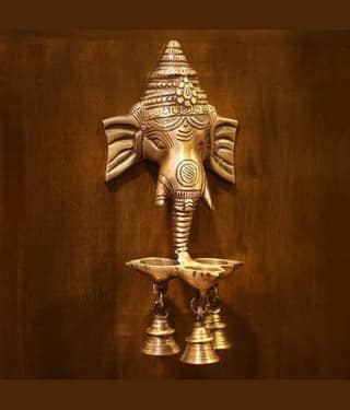 FASHION BIZZ Brass Hanging Diya - Pack of 1