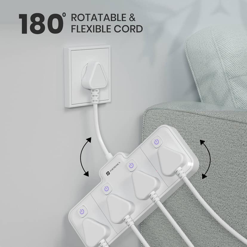 Portronics Power Plate Pro Extension Board with Surge Protection - White view 2