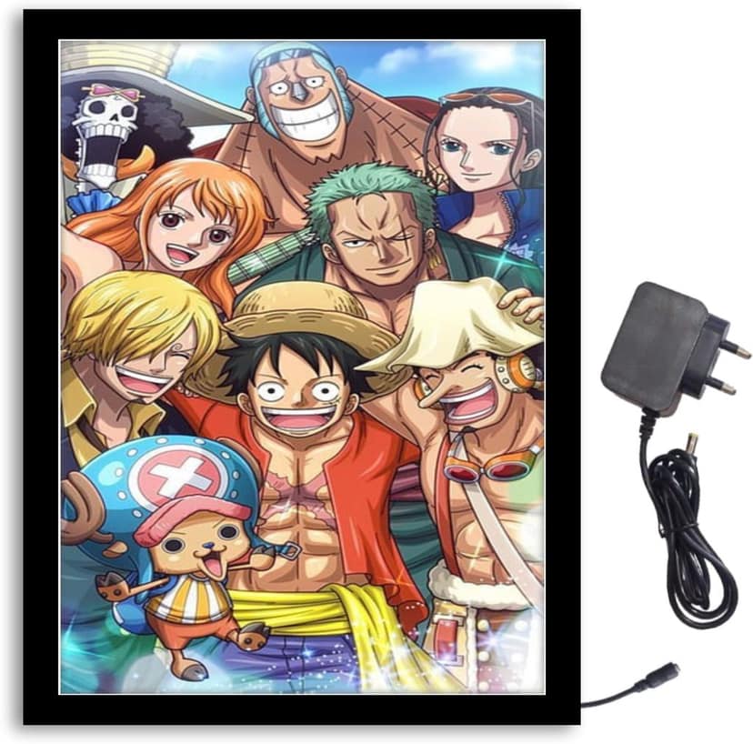NOKKES One Piece Team Light Photo Frame 8X10 inch Led Light photo Frame With Light Adaptor Led Light Photo Frame Black Color Photo Frame_AQW165
