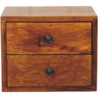 Solis 2-Drawer Chestnut Wall Mounted Nightstand