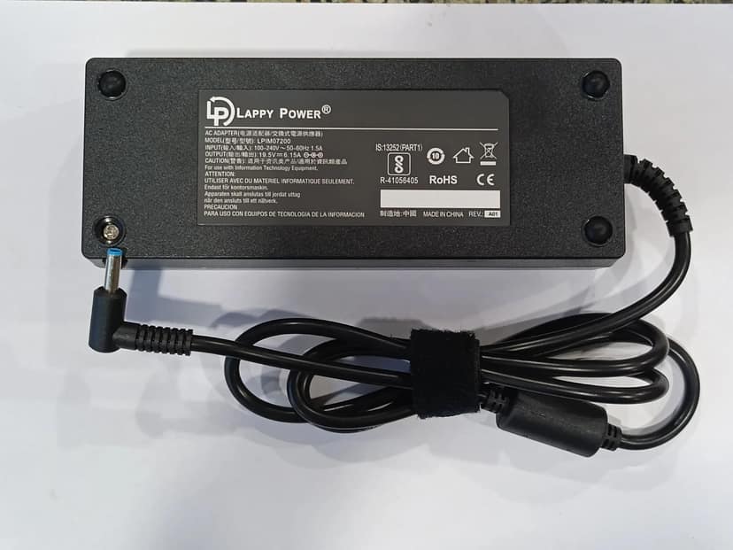 Laptop Adapter compatible for HP (120W 6.15A 19.5V) Blue Pin - 4.5mm x 3.0mm Pin