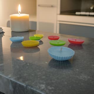 Floating SOYA Wax Candle Set of 8, Red-Green-Blue-Yellow, Organic, Fragrant, Diwali Candles