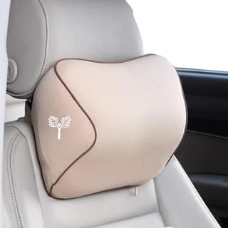 Grin Health Orthopedic Car Neck Rest Pillow | Car Seat Neck Support Head Rest Cushion for Long Drives & Neck Pain Relief | Memory Foam Neck Pillow for Car & Office (Large, Beige) Grin Health Orthopedic Car Neck Rest Pillow | Car Seat Neck Support Head Re