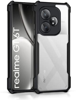 PLUGTECH Slim Shockproof Case | Matte Black Soft | Drop Protection | Precise Cutouts | Premium Mobile Cover for Realme GT6T