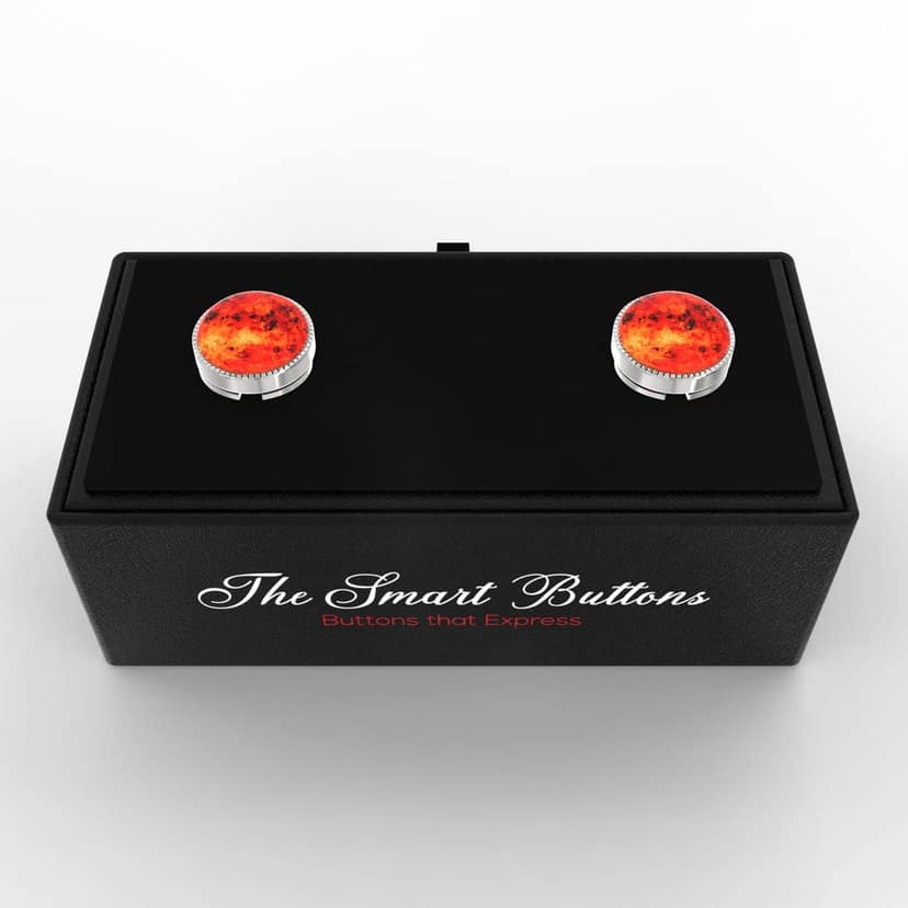 The Smart Buttons - Shirt Button Cover Cufflinks for Men - Sun Rays Design Pattern view 3