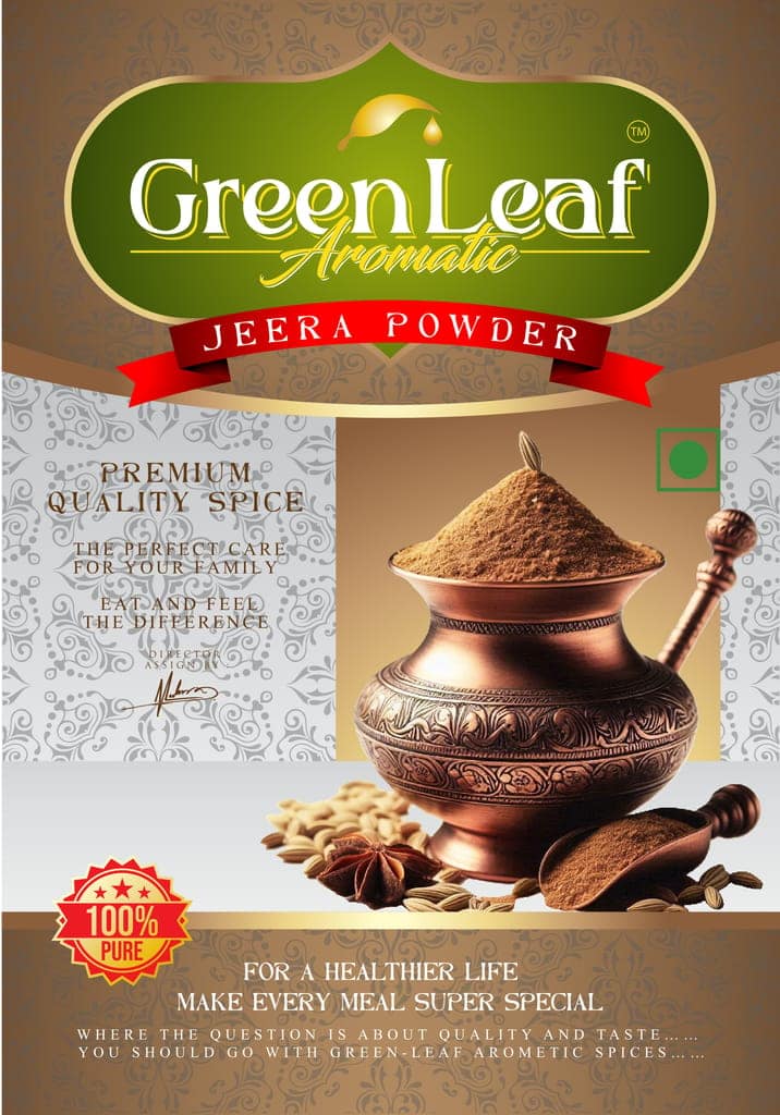 Green Leaf Aromatic Jeera Powder - Premium Quality 100% Pure Cumin Spice