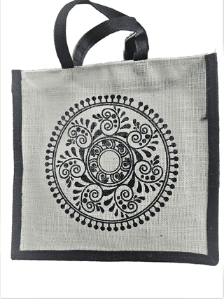 Eco-Friendly Jute Tote Bag with Mandala Design