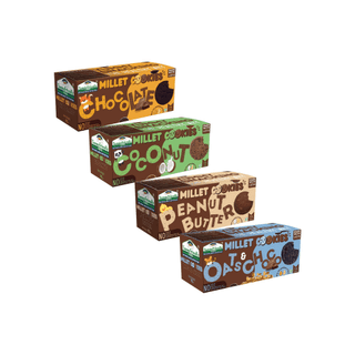 Tummy Friendly Foods Millet Cookies - Assorted Pack of 4 - 75g each. Healthy Biscuits made of Ragi, Jaggery for baby, kids and adults. Nutricious snacks for kids for school