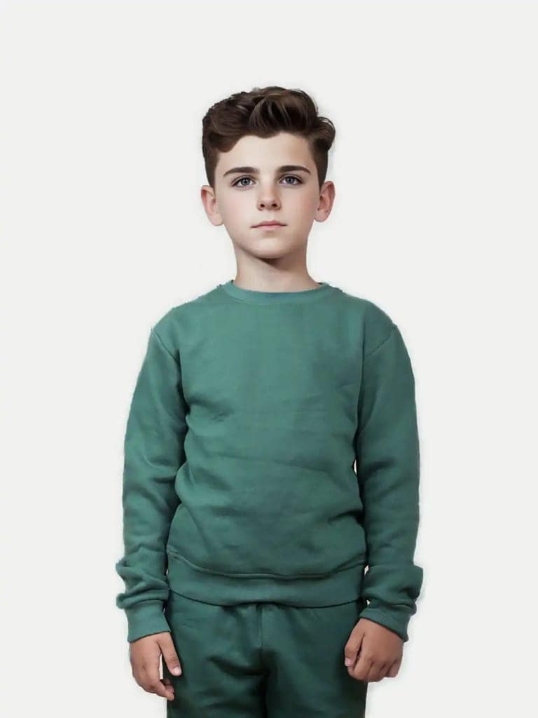 Boys Basic Green Sweatshirt view 2