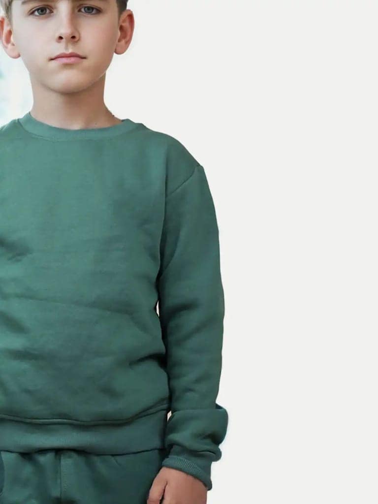 Boys Basic Green Sweatshirt view 3