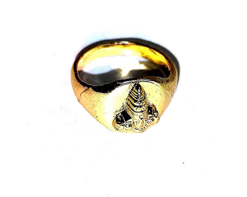 Men's and women's Gold plated Signet Ring view 2