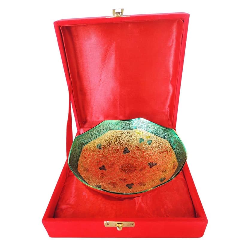 Brass Decorative Bowl With Velvet Box (BMAS287 G) view 2
